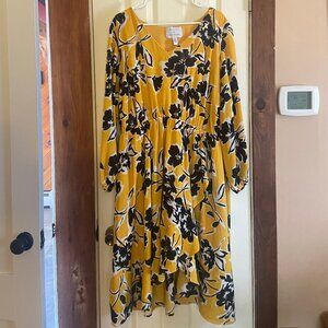 Lane Bryant Yellow 22/24 Long-Sleeve Dress